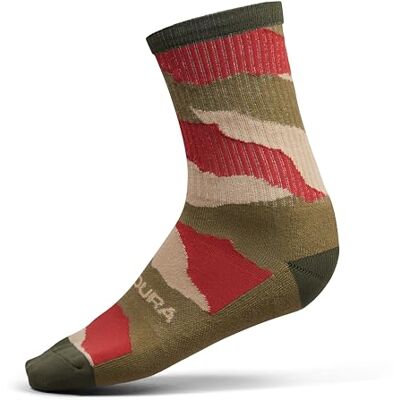 ENDURA Men's Peak Cycling Socks, Tweed Green, S-M ENDURA Men's Peak Cycling Socks, Tweed Green, S-M