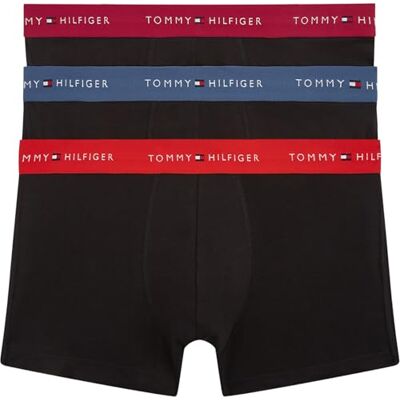 Tommy Hilfiger Calzoncillos bóxer Pack de 3 Hombre Trunks de algodón elástico, Negro (Fre Rd/Ae Sea/RAS Ju), XS Tommy Hilfiger Calzoncillos bóxer Pack de 3 Hombre Trunks de algodón elástico, Negro (Fre Rd/Ae Sea/RAS Ju), XS