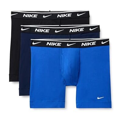 Nike Men's Essential Cotton Stretch W/Fly Boxer Brief 3pk Underwear Boxeador Ajustado, Obsidiano/Game Royal/Negro, M Hombre Nike Men's Essential Cotton Stretch W/Fly Boxer Brief 3pk Underwear Boxeador Ajustado, Obsidiano/Game Royal/Negro, M Hombre