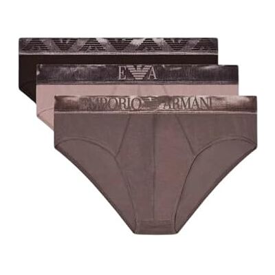 Giorgio Armani Paquete de 3 Calzoncillos para Hombre, Mole/Iron/Fawn, M Giorgio Armani Paquete de 3 Calzoncillos para Hombre, Mole/Iron/Fawn, M