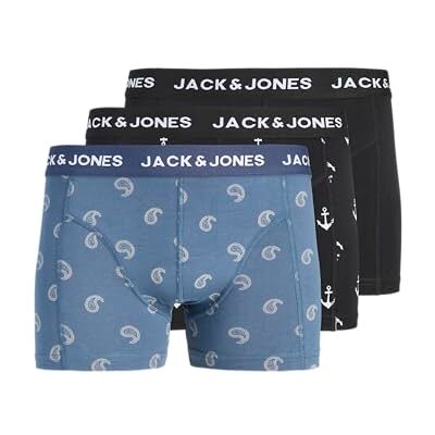JACK & JONES Jaccentral Trunks 3 Pack de 3 Calzoncillos Jaccentral para Hombre (3 Unidades) JACK & JONES Jaccentral Trunks 3 Pack de 3 Calzoncillos Jaccentral para Hombre (3 Unidades)