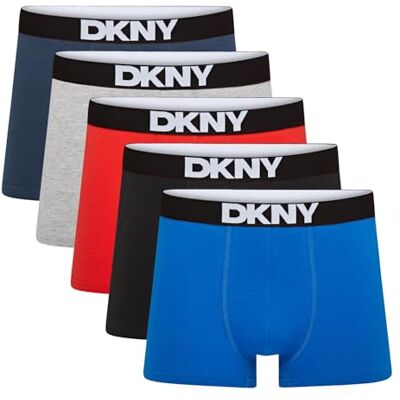 DKNY Hombres Bañador Negro/Gris/Rojo/Azul Paquete de 5 Medio DKNY Hombres Bañador Negro/Gris/Rojo/Azul Paquete de 5 Medio