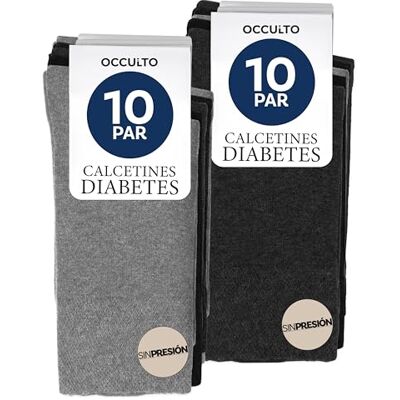 Occulto calcetines diabeticos hombre & mujer pack de 10 (modelo ), calcetines sin costura sin goma Occulto calcetines diabeticos hombre & mujer pack de 10 (modelo ), calcetines sin costura sin goma