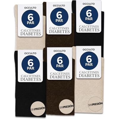 Occulto Calcetines Diabeticos para Hombre & Mujer 6 Pares (Modelo: ) Occulto Calcetines Diabeticos para Hombre & Mujer 6 Pares (Modelo: )