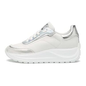 Candice Cooper Zapatillas Deportivas de Piel, Blanco-Plata 37 Candice Cooper Zapatillas Deportivas de Piel, Blanco-Plata 37