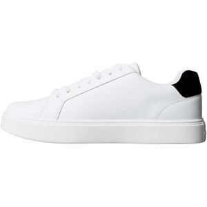 Calvin Sneaker con Suela Cupsole Hombre Classic Laceup de Piel, Blanco (Bright White/Black), 40 Calvin Sneaker con Suela Cupsole Hombre Classic Laceup de Piel, Blanco (Bright White/Black), 40