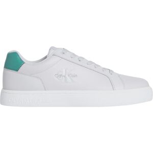 Calvin Sneaker con Suela Cupsole Hombre Classic Mono de Piel, Gris (Oyster Mushroom/Wild Green), 43 Calvin Sneaker con Suela Cupsole Hombre Classic Mono de Piel, Gris (Oyster Mushroom/Wild Green), 43