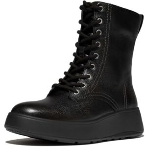 Fitflop Botines de piel con cordones para mujer F-Mode Stitch Warm Tumb, Black, 41 EU Fitflop Botines de piel con cordones para mujer F-Mode Stitch Warm Tumb, Black, 41 EU