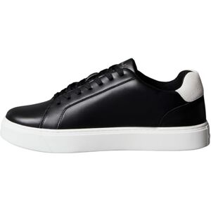 Calvin Sneaker con Suela Cupsole Hombre Classic Laceup de Piel, Negro (Black/Bright White), 46 Calvin Sneaker con Suela Cupsole Hombre Classic Laceup de Piel, Negro (Black/Bright White), 46