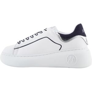 Giorgio Armani Zapatillas de Suela Alta para Mujer, Opt White Blue, 35.5 EU Giorgio Armani Zapatillas de Suela Alta para Mujer, Opt White Blue, 35.5 EU