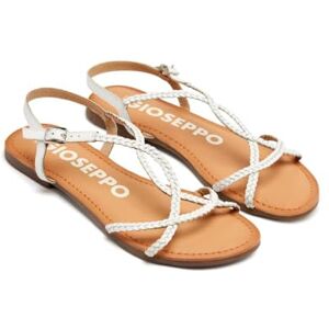 GIOSEPPO Sandalias Blancas de Tiras Finas Trenzadas para Mujer nioaque GIOSEPPO Sandalias Blancas de Tiras Finas Trenzadas para Mujer nioaque