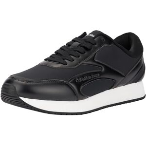 Calvin Runner Sneaker Hombre Retro Multilayer Calzado, Negro (Black/Bright White), 44 Calvin Runner Sneaker Hombre Retro Multilayer Calzado, Negro (Black/Bright White), 44