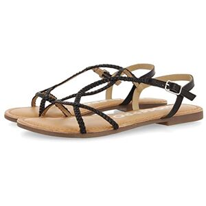 GIOSEPPO Sandalias Negras de Tiras Finas Trenzadas para Mujer nioaque GIOSEPPO Sandalias Negras de Tiras Finas Trenzadas para Mujer nioaque