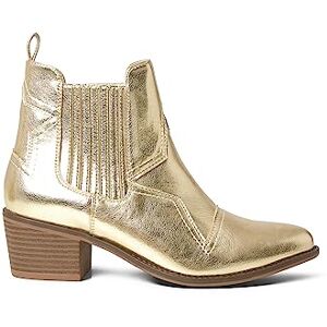 Joe Browns Botines Western metálicos dorados para mujer, Gold, 35 EU Joe Browns Botines Western metálicos dorados para mujer, Gold, 35 EU