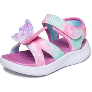 Skechers Sandalia plana para niña Jumpsters Butterfly Brites, Rosa Multi, 2 Little Kid Skechers Sandalia plana para niña Jumpsters Butterfly Brites, Rosa Multi, 2 Little Kid