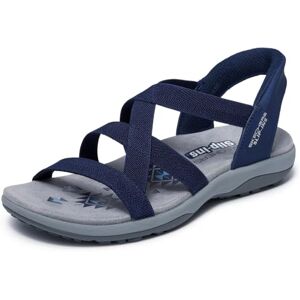 Skechers Women's Reggae Slim-Stretch Flex Hands Free Slip-ins Sandal, Navy, 7 Skechers Women's Reggae Slim-Stretch Flex Hands Free Slip-ins Sandal, Navy, 7