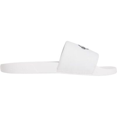 Calvin Ess Slide Cv Sandalias para mujer, color blanco (blanco brillante/negro), talla 5 Calvin Ess Slide Cv Sandalias para mujer, color blanco (blanco brillante/negro), talla 5
