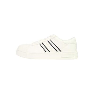 Giorgio Armani Zapatillas Deportivas para Hombre, diseño de Rayas Laterales, Color Contrast, Blanco y Negro, Talla 45 EU Giorgio Armani Zapatillas Deportivas para Hombre, diseño de Rayas Laterales, Color Contrast, Blanco y Negro, Talla 45 EU