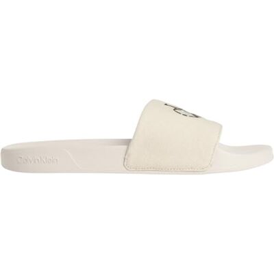 Calvin Chanclas Hombre Slide con canvas, Beige (Oatmeal), 42 Calvin Chanclas Hombre Slide con canvas, Beige (Oatmeal), 42