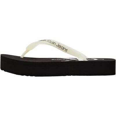 Calvin Chanclas Mujer Beach Sandal con plataforma, Negro (Black/Bright White), 37 Calvin Chanclas Mujer Beach Sandal con plataforma, Negro (Black/Bright White), 37