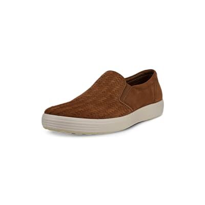 ECCO Zapatillas Deportivas Soft 7 Woven Slip On II para Mujer, Camel Nubuck, 44/45 EU ECCO Zapatillas Deportivas Soft 7 Woven Slip On II para Mujer, Camel Nubuck, 44/45 EU