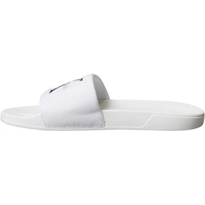Calvin Chanclas Hombre Slide con canvas, Blanco (Triple Bright White), 40 Calvin Chanclas Hombre Slide con canvas, Blanco (Triple Bright White), 40