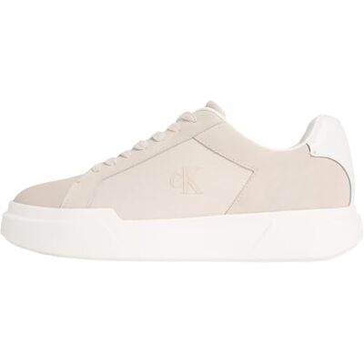 Calvin Suela Gruesa con Cordones CV Mix HM0HM02238 Low Top, Dorado (Blanco/cáscara de Huevo), 5.5 Calvin Suela Gruesa con Cordones CV Mix HM0HM02238 Low Top, Dorado (Blanco/cáscara de Huevo), 5.5
