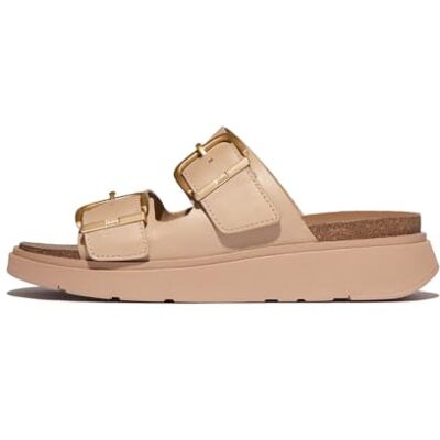 Fitflop Gen-FF Buckle Two-Bar Leather Slides, Sandalias deslizantes Mujer, Beige, 43 EU Fitflop Gen-FF Buckle Two-Bar Leather Slides, Sandalias deslizantes Mujer, Beige, 43 EU