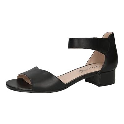 CAPRICE Sandalias de mujer con tacón en piel con tiras, Color negro., 39 EU CAPRICE Sandalias de mujer con tacón en piel con tiras, Color negro., 39 EU