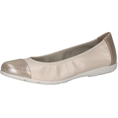 CAPRICE Bailarinas de Piel para Mujer con Barniz, Crema Comb., 38 EU CAPRICE Bailarinas de Piel para Mujer con Barniz, Crema Comb., 38 EU