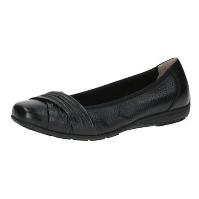 CAPRICE Bailarinas de Cuero para Mujer cómodas, Ciervo Negro, 38 EU CAPRICE Bailarinas de Cuero para Mujer cómodas, Ciervo Negro, 38 EU