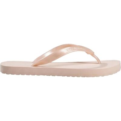 Calvin Chanclas de mujer de TPU metálico , color beige (Whisper Pink), 3.5 Calvin Chanclas de mujer de TPU metálico , color beige (Whisper Pink), 3.5