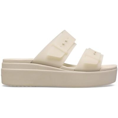 Crocs Brooklyn Bucklefrostedlowwedge, Sandalias Mujer, Beige, 34/35 EU Crocs Brooklyn Bucklefrostedlowwedge, Sandalias Mujer, Beige, 34/35 EU