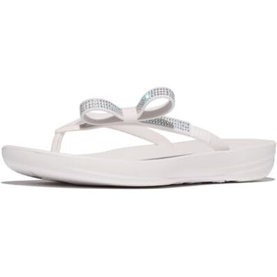 Fitflop Chanclas Iqushion Glitz-Bow para mujer, Blanco urbano., 40 EU Fitflop Chanclas Iqushion Glitz-Bow para mujer, Blanco urbano., 40 EU