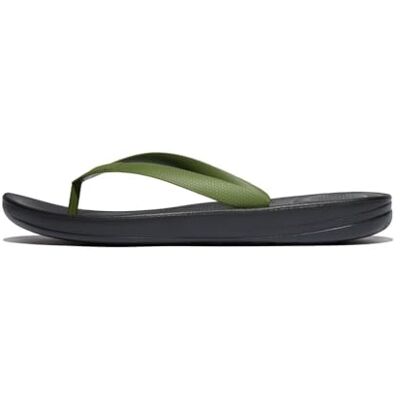 Fitflop Chanclas ergonómicas Iqushion para hombre, Verde hoja negra, 47 EU Fitflop Chanclas ergonómicas Iqushion para hombre, Verde hoja negra, 47 EU