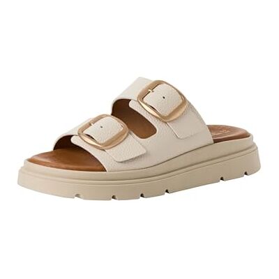 Tamaris Sandalias de cuña para Mujer, Sandalias para Mujer, Plantilla TOUCHIT, Cuero Marfil, 42 EU Tamaris Sandalias de cuña para Mujer, Sandalias para Mujer, Plantilla TOUCHIT, Cuero Marfil, 42 EU