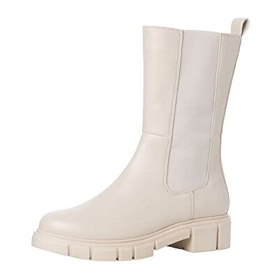 MARCO TOZZI 2-2-25410-29, Botas estilo Chelsea para Mujer, Beige (Cream), 41 EU MARCO TOZZI 2-2-25410-29, Botas estilo Chelsea para Mujer, Beige (Cream), 41 EU