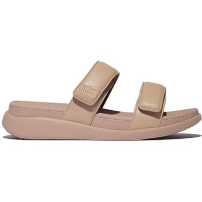Fitflop Women's F-Mode Go Adjustable Flatform Two-bar Slides Sandal, beige, 43 EU Fitflop Women's F-Mode Go Adjustable Flatform Two-bar Slides Sandal, beige, 43 EU