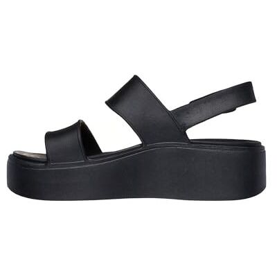 Skechers Sandalia de cuña para mujer, Negro, 41 EU Skechers Sandalia de cuña para mujer, Negro, 41 EU