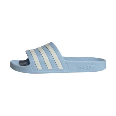 Adidas Mujer Adilette Aqua Slides Sandal, Glow Blue / Zero Metalic / Zero Metalic, 42 EU Adidas Mujer Adilette Aqua Slides Sandal, Glow Blue / Zero Metalic / Zero Metalic, 42 EU