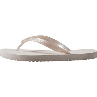 Calvin Chanclas de mujer de TPU metálico , color gris (plata), 5 Calvin Chanclas de mujer de TPU metálico , color gris (plata), 5