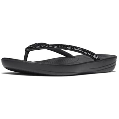 Fitflop Iqushion Chanclas ergonómicas multicristales para mujer, Black, 37 EU Fitflop Iqushion Chanclas ergonómicas multicristales para mujer, Black, 37 EU