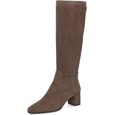 CAPRICE Mujer Botas altas Tacón Rodilla Alto Vegano, Cafe Stretch, 42 EU CAPRICE Mujer Botas altas Tacón Rodilla Alto Vegano, Cafe Stretch, 42 EU