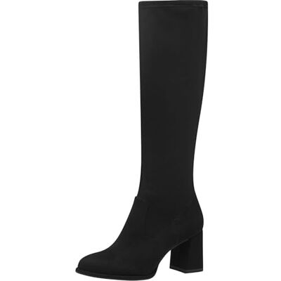 Tamaris Botas de Caña Larga para Mujer, Textiles, Tacón Cuadrado, Veganas, Negro, 36 EU Tamaris Botas de Caña Larga para Mujer, Textiles, Tacón Cuadrado, Veganas, Negro, 36 EU