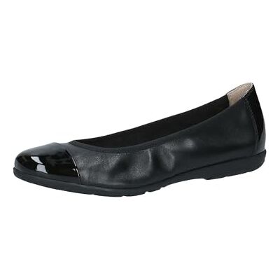 CAPRICE Bailarinas de Piel para Mujer con Barniz, Peine Negro, 42 EU CAPRICE Bailarinas de Piel para Mujer con Barniz, Peine Negro, 42 EU