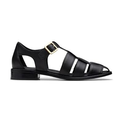 Clarks Hana Sun, Sandalia De las mujeres, Black Leather, Clarks Hana Sun, Sandalia De las mujeres, Black Leather,