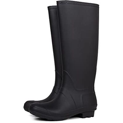 GIOSEPPO Botas de Agua Altas Negras para Mujer Stange GIOSEPPO Botas de Agua Altas Negras para Mujer Stange