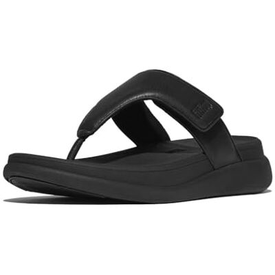 Fitflop Women's F-Mode Go Adjustable Flatform Two-bar Slides Sandal, Black, 43 EU Fitflop Women's F-Mode Go Adjustable Flatform Two-bar Slides Sandal, Black, 43 EU