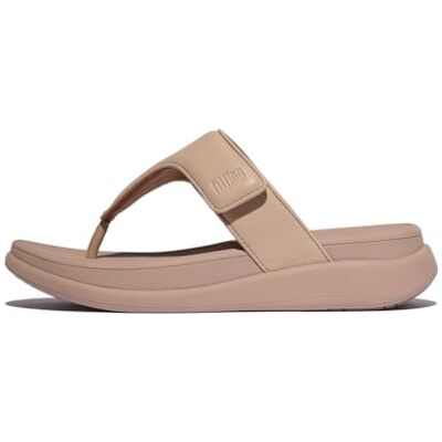 Fitflop F-Mode GO Sandalias ajustables con puntera plana para mujer, color beige, talla 6.5 Fitflop F-Mode GO Sandalias ajustables con puntera plana para mujer, color beige, talla 6.5