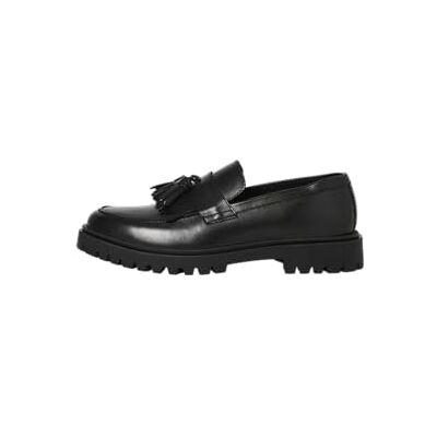 JACK & JONES Mocasines de Piel Jfwmilano para Hombre, Negro, 42 EU JACK & JONES Mocasines de Piel Jfwmilano para Hombre, Negro, 42 EU